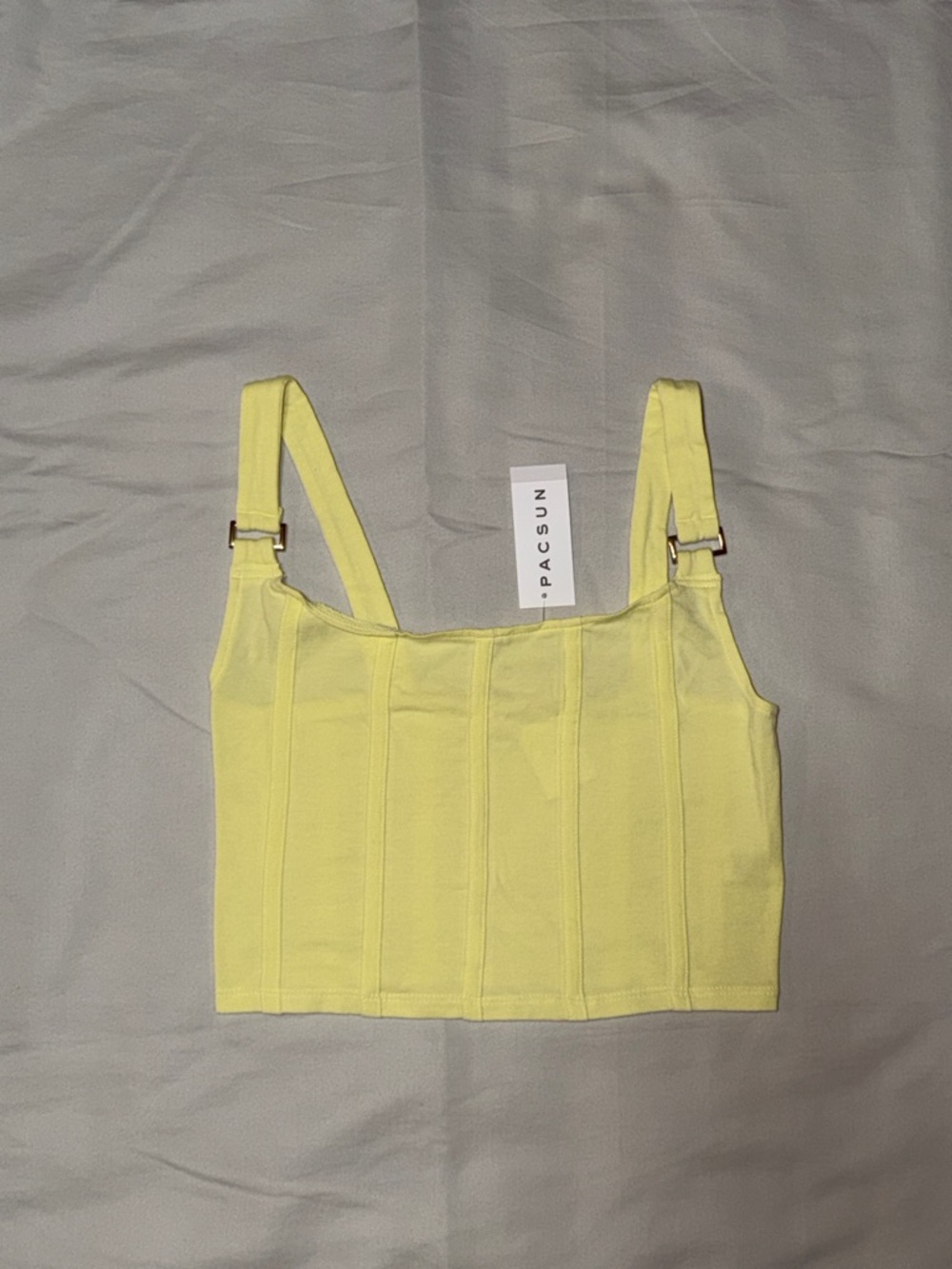 PacSun Yellow Corset Style Tank Top‎ 95% cotton size Small